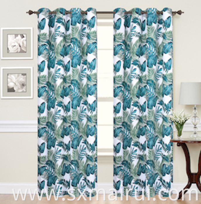 100% Polyester Linenlook Blackout Printed Curtain Panel